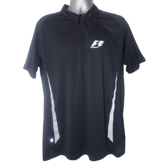 Formula 1 1/4 Zip Jersey Mens‎ XXL Black Short Sleeve F1 Racing Casual - Picture 1 of 6
